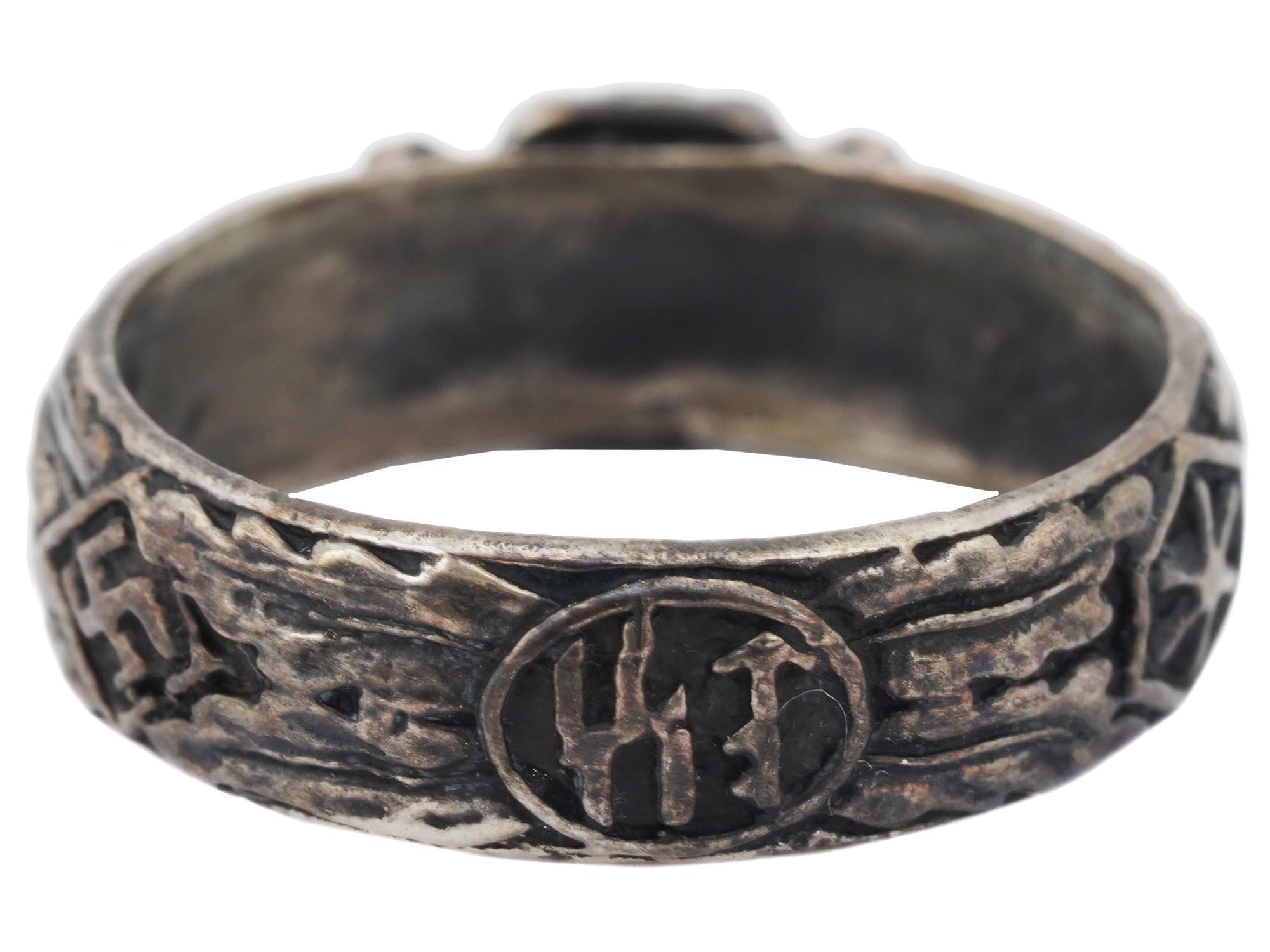 A NAZI GERMAN WWII WAFFEN SS SILVER HONOUR RING PIC-4